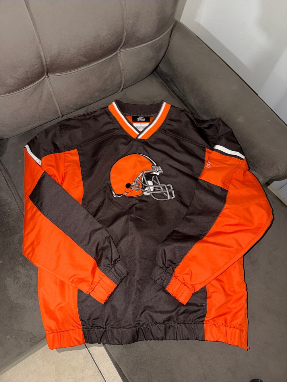 NFL Brown and Orange Cleveland Browns Pullover Jersey